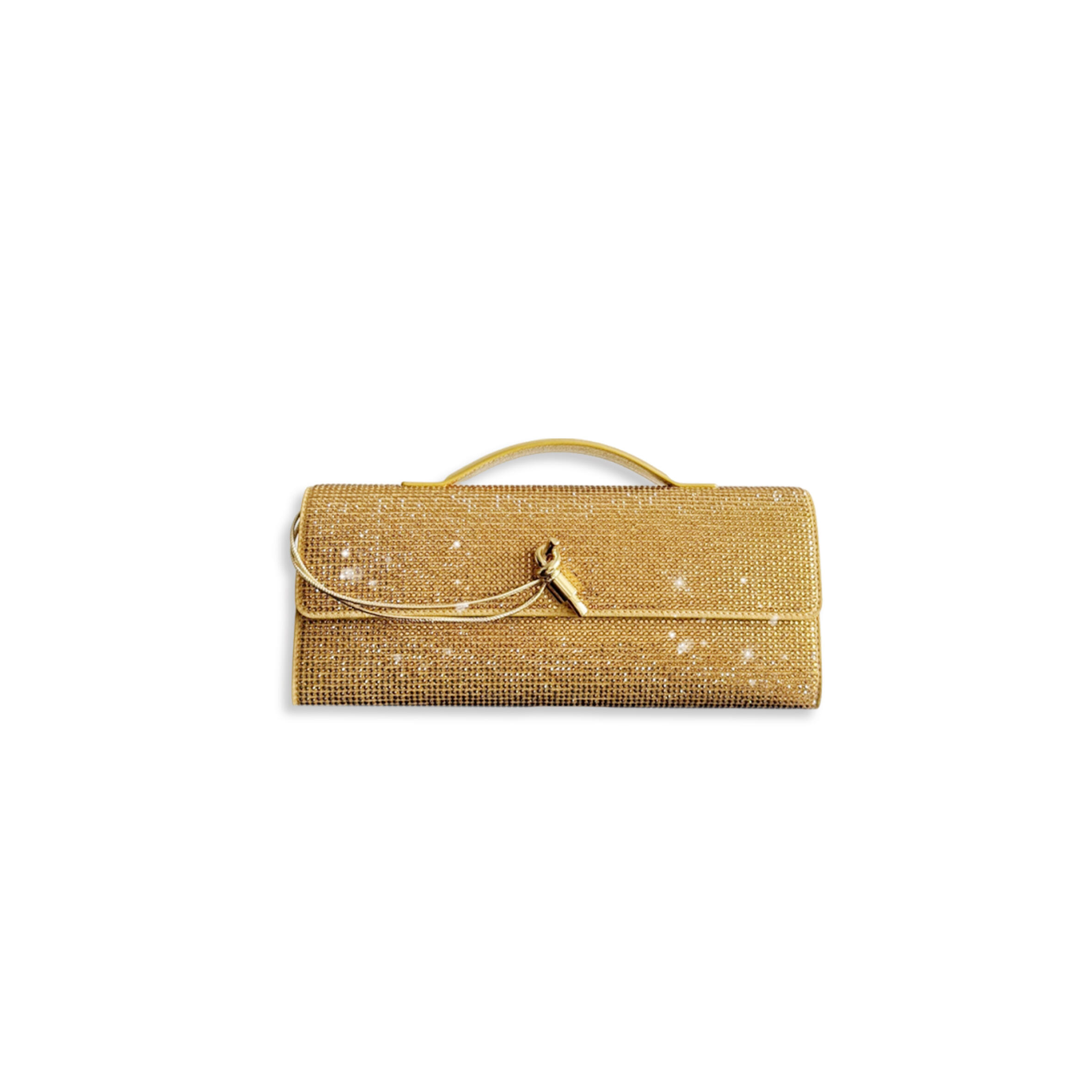 b0tt*ga Ven*ta leather crystal-embellished andiamo clutch bag 844124 (33*13*3cm)